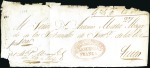 Stamp of Ecuador » Pre-Adhesive Covers 1831-34 (circa), Official wrapper and two fronts, 