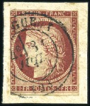 Stamp of France 1849 1F carmin : sélection de trois beaux exemplai