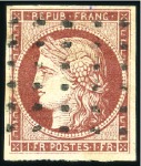 Stamp of France 1849 1F carmin : sélection de trois beaux exemplai
