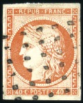 Stamp of France 1849 Sélection de trois timbres avec obl. gros poi