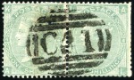 Stamp of Ecuador » British Post Office GB 1sh Green, plate 4 horiz. pair (pos. AK-AL, som