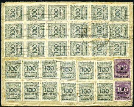 Stamp of Germany » German Empire 1923 Cover to Rumania franked Mi. 331b (x17) +327A