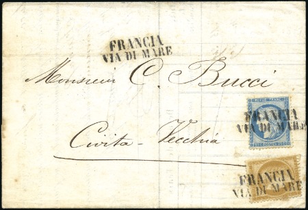 Stamp of France 1871 Lettre de Marseille pour Civita-Vecchia avec 