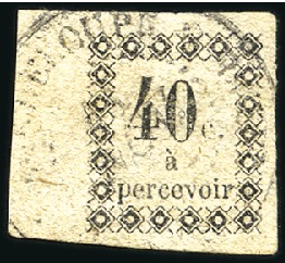 Stamp of Colonies françaises » Guadeloupe 1876 Taxe n°1 et 3, obl., le n°3 avec infime point
