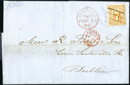 Stamp of Germany » Germany Collections and Large Lots 1851-65, Five better covers incl. Hamburg, Hannove