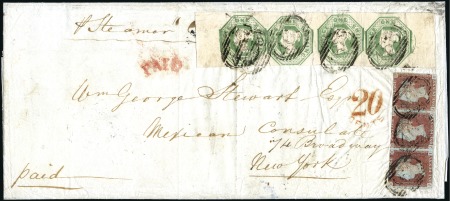 Stamp of Great Britain » 1847-54 Embossed 1849 (Oct 27) Wrapper to the Mexican Consulate in 