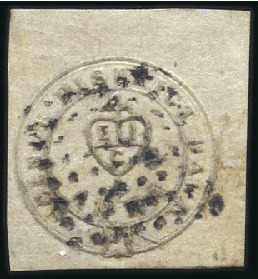 Stamp of India 1852 "Scinde Dawk" 1/2a white, used with indistinc