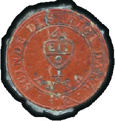 Stamp of India 1852 "Scinde Dawk" 1/2a scarlet, cancelled, some c