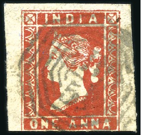 Stamp of India USED IN BURMA: 1854-55 1/2a, 1a, 2a and 4a with "B