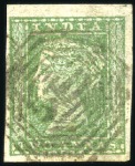 Stamp of India USED IN BURMA: 1854-55 1/2a, 1a, 2a and 4a with "B
