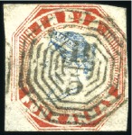 Stamp of India USED IN BURMA: 1854-55 1/2a, 1a, 2a and 4a with "B