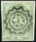 Stamp of Ecuador » 1865-72 First Issue CANCELLATIONS, balance of the remarkable exhibit c