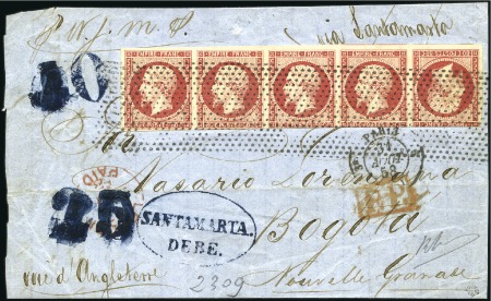 Stamp of France 1853-60 Empire ND 80c carmin en TÊTE-BÊCHE dans un