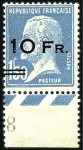 Stamp of France 1928 Ile de France 10F sur 90c et 10F sur 1F50 bdf