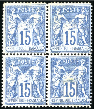 Stamp of France 1877-80 Sage 15c bleu FAUX pour tromper la poste (