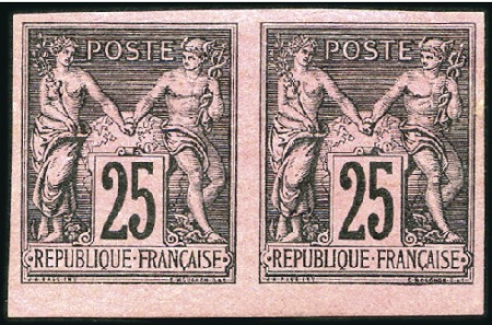 Stamp of France 1877-80 Sage non dentelé: Lot avec 3c bistre sur j
