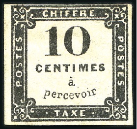 Stamp of France 1859 TAXE n°1, neuf sans gomme, peut-être un infim