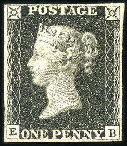 Stamp of Great Britain » 1840 1d Black and 1d Red plates 1a to 11 Plate 6 EB with close to good margins, mint part o