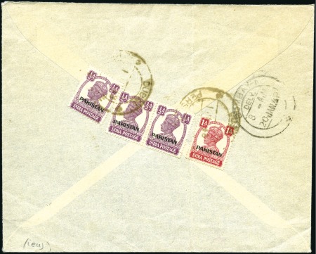 Stamp of United Arab Emirates » Dubai 1948 (Jan 1) Envelope from the PAKISTAN P.O. in Du