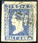 Stamp of India USED IN PENANG: 1854 1/2a to 4a with "B/147" numer
