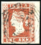 Stamp of India USED IN PENANG: 1854 1/2a to 4a with "B/147" numer