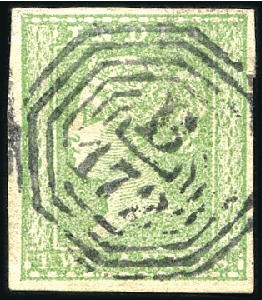 Stamp of India USED IN SINGAPORE: 1854 1/2a to 4a with "B / 172" 