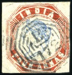 Stamp of India USED IN SINGAPORE: 1854 1/2a to 4a with "B / 172" 