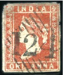 Stamp of India USED IN ADEN: 1/2a, 1a and 4a with "124" diamond n