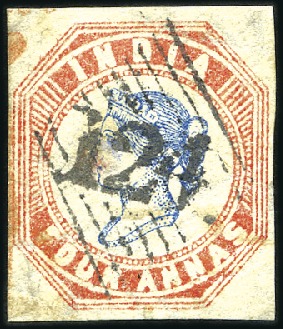 Stamp of India USED IN ADEN: 1/2a, 1a and 4a with "124" diamond n