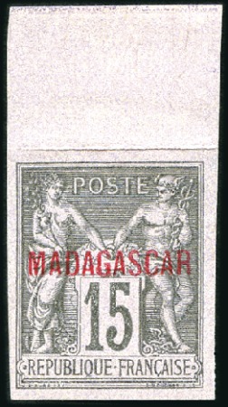 Stamp of Colonies françaises » Madagascar (Poste française) 1895 ESSAI DE SURCHARGE : essai de surcharge sur 7