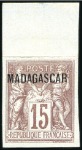 Stamp of Colonies françaises » Madagascar (Poste française) 1895 ESSAI DE SURCHARGE : essai de surcharge sur 7