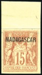 Stamp of Colonies françaises » Madagascar (Poste française) 1895 ESSAI DE SURCHARGE : essai de surcharge sur 7