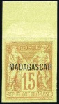 Stamp of Colonies françaises » Madagascar (Poste française) 1895 ESSAI DE SURCHARGE : essai de surcharge sur 7