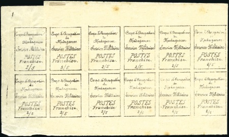 Stamp of Colonies françaises » Madagascar (Poste française) Corps d'Occupation militaire de Madagascar, feuill