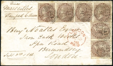 Stamp of Malaysia » Straits Settlements 1858 (Sep 3) Envelope to England with India 1855-5