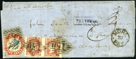 Stamp of India 1858 (May) Wrapper from Meerut to Scotland with 18