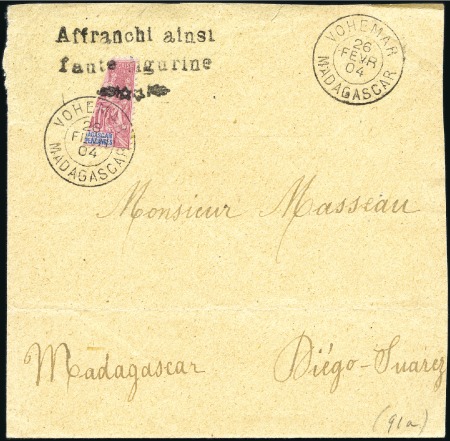 Stamp of Colonies françaises » Madagascar (Poste française) 1904 Env. (réduite à droite) pour Diégo-Suarez ave