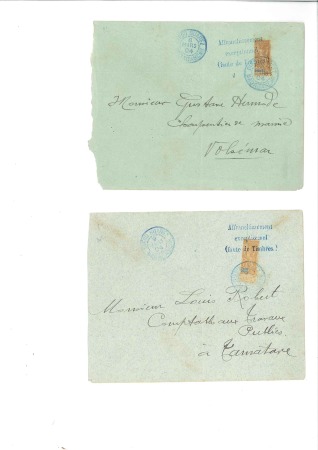 Stamp of Colonies françaises » Madagascar (Poste française) 1904 Env. pour Tamatave avec surcharge renversée "