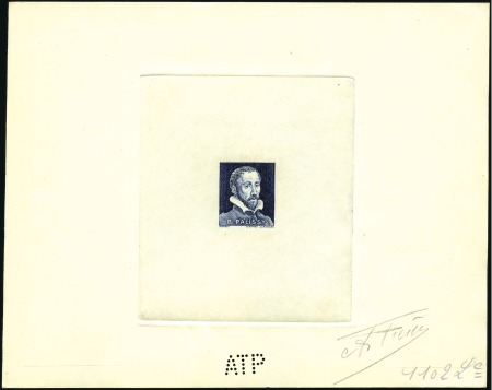 Stamp of France 1940 B. Palissy, épreuve d'artiste avec perforatio