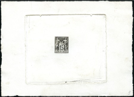 Stamp of France 1876-78 15c N sous U en épreuve en noir, TB, raris