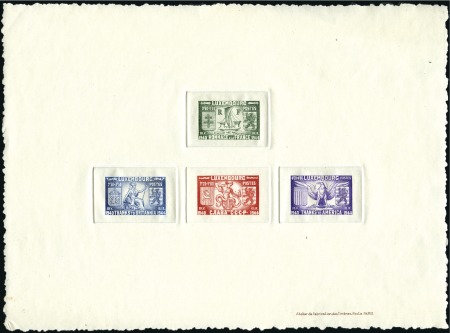 Stamp of Luxembourg 1945 Collective proof of Mi. 343-46, plus same set