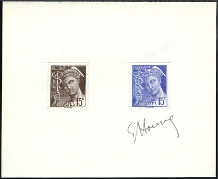 Stamp of France 1938-41 Mercure, 4 épreuve d'artiste: une sans fac