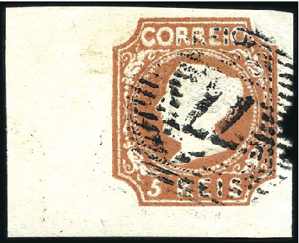 Stamp of Portugal 1853 Queen Maria II, 5r reddish brown, die I, larg