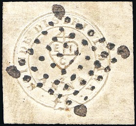 Stamp of India 1852 "Scinde Dawk" 1/2a white with large margins, 