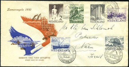 Stamp of Netherlands 1950-52, Four scarce first day covers including 19