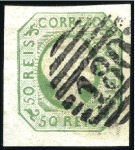 Stamp of Portugal 1855 King Pedro V, straight hair, mint & used sele