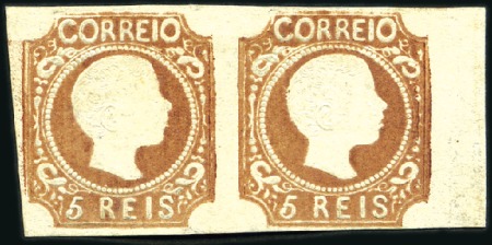 Stamp of Portugal 1856-58 King Pedro V, curled hair, mint & used sel
