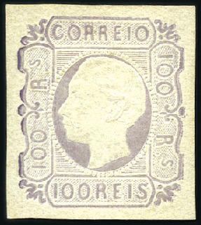 Stamp of Portugal 1862-64 King Luiz, 100r lilac, unused without gum,