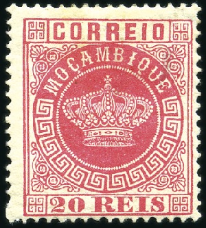 Stamp of Portuguese Colonies » Mozambique 1881-85 20r Rosine, perf.13 1/2, mint large part o