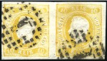 Stamp of Portugal 1866-67 King Luiz, curved labels, imperforate, att